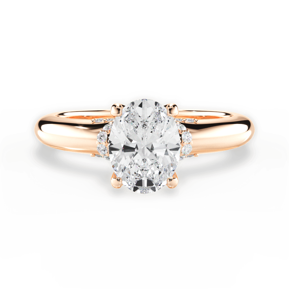 14kt Rose Gold/18kt Rose Gold/oval/top