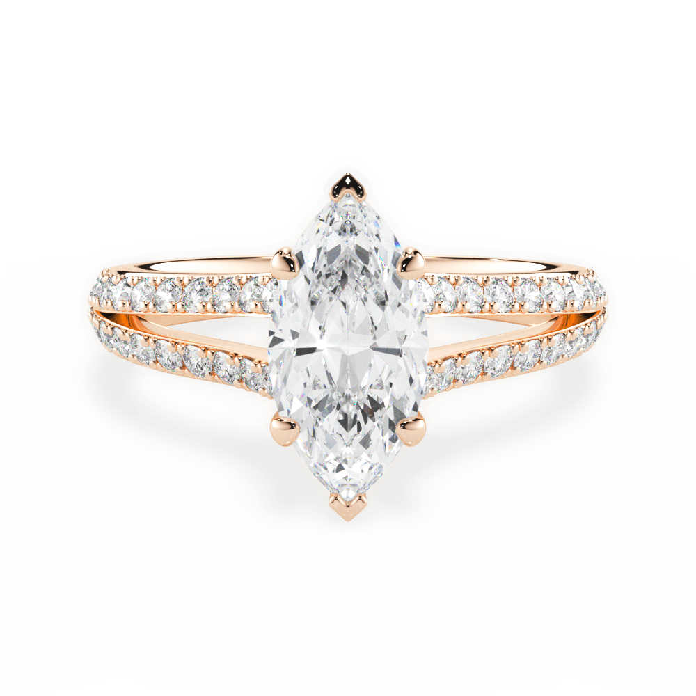 14kt Rose Gold/18kt Rose Gold/marquise/top
