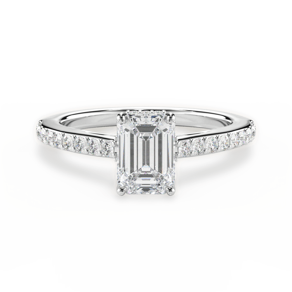 14kt White Gold/18kt White Gold/Platinum/emerald/top
