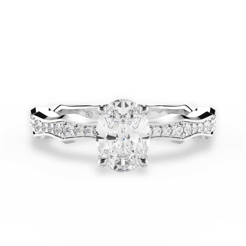 14kt White Gold/18kt White Gold/Platinum/oval/top