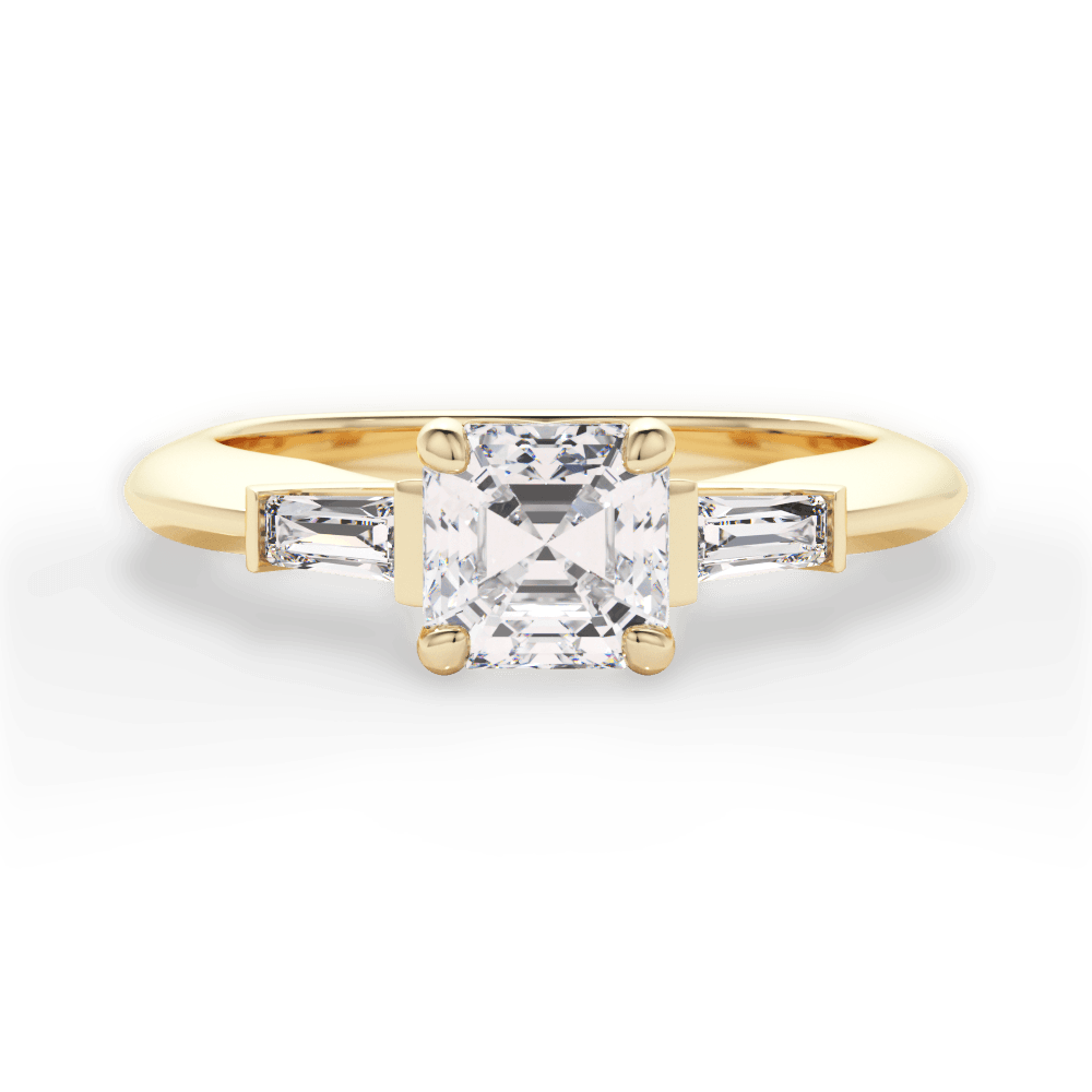 14kt Yellow Gold/18kt Yellow Gold/asscher/top