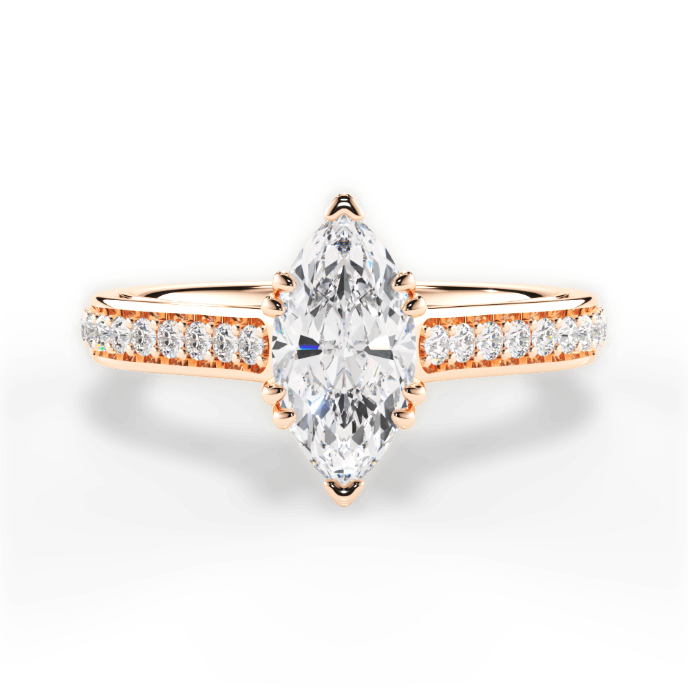 14kt Rose Gold/18kt Rose Gold/marquise/top