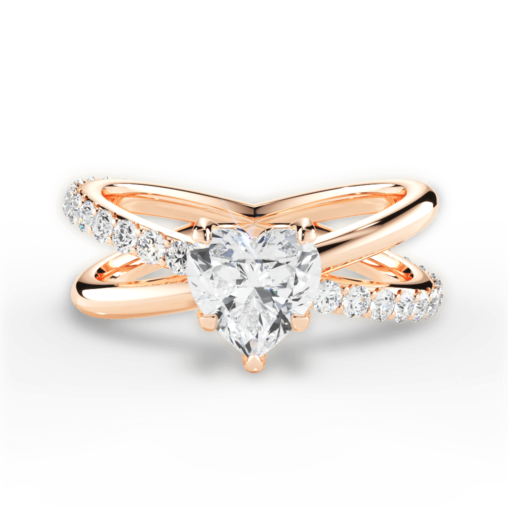 14kt Rose Gold/18kt Rose Gold/heart/top