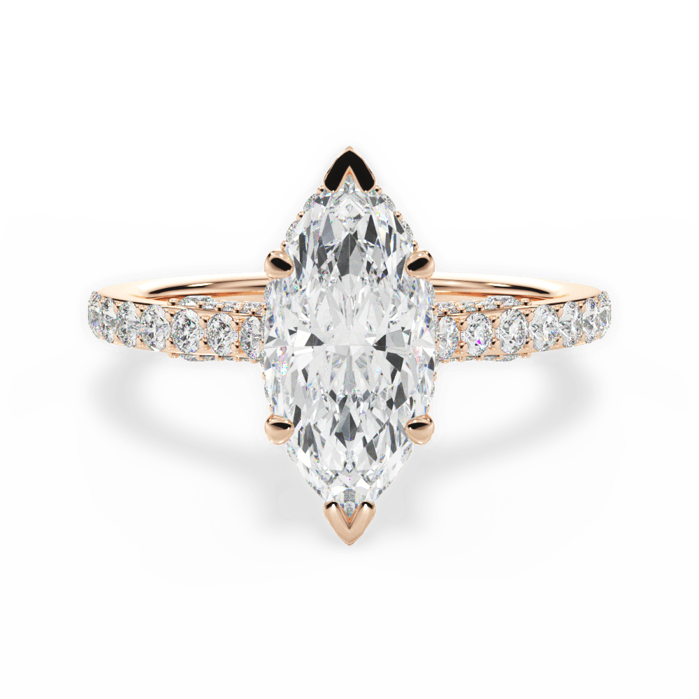 14kt Rose Gold/18kt Rose Gold/marquise/top