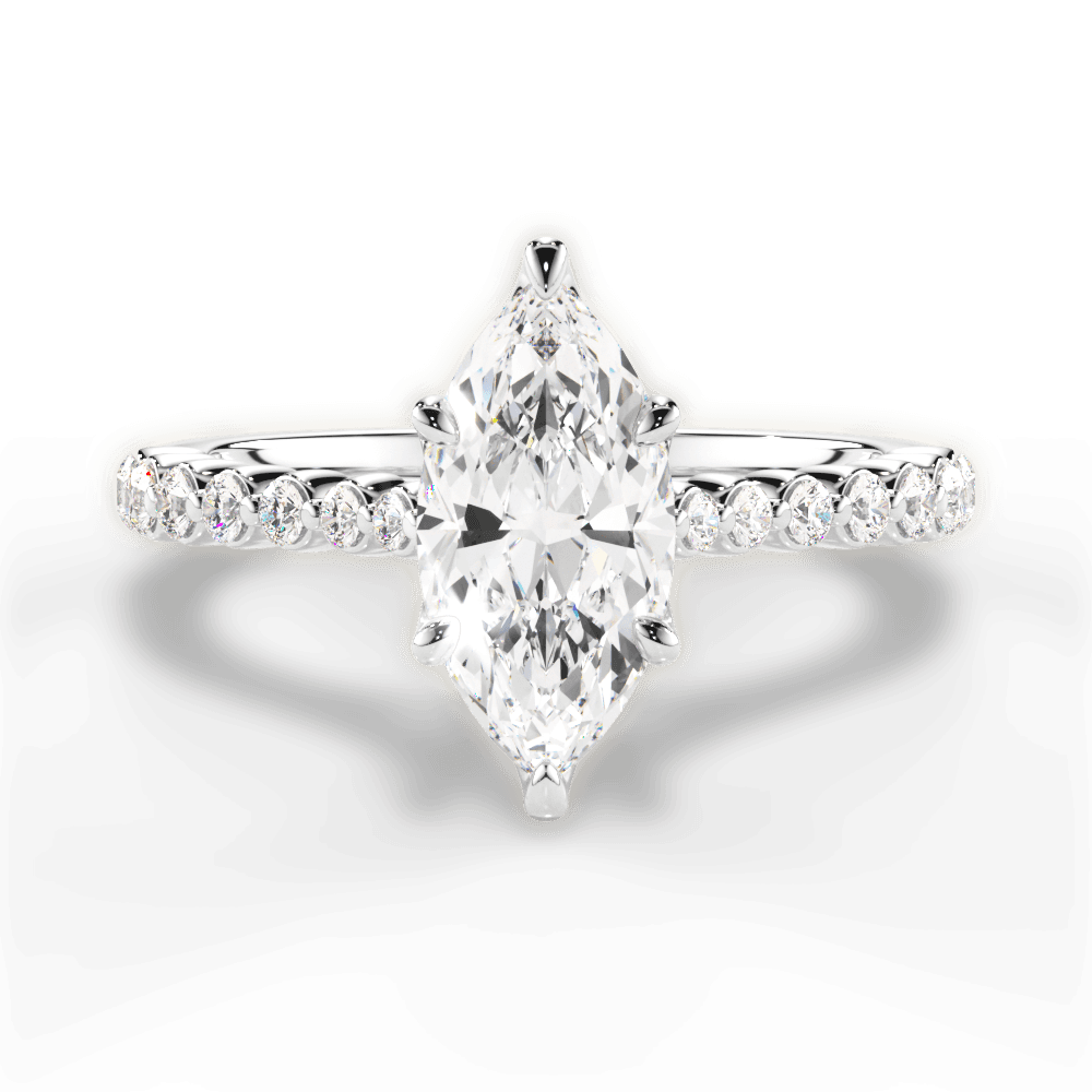 14kt White Gold/18kt White Gold/Platinum/marquise/top