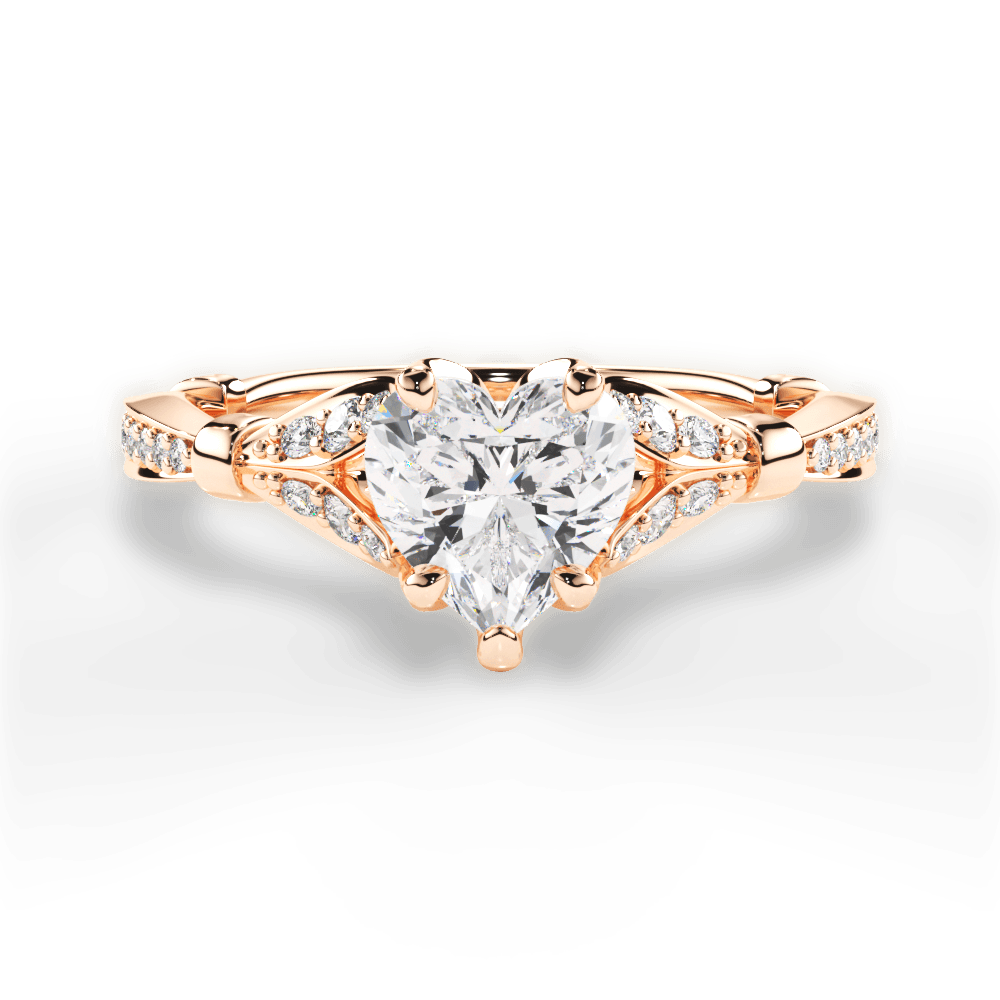 14kt Rose Gold/18kt Rose Gold/heart/top