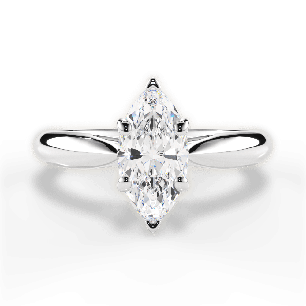 14kt White Gold/18kt White Gold/Platinum/marquise/top