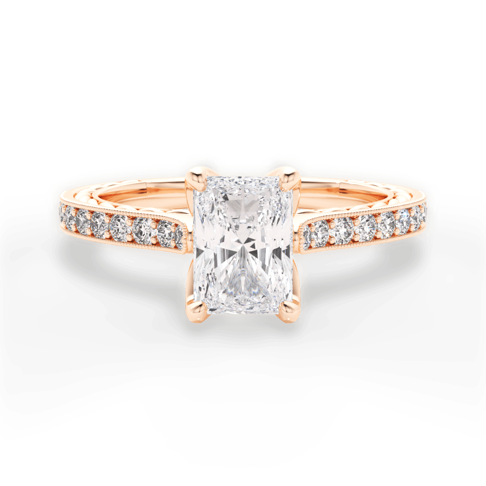 14kt Rose Gold/18kt Rose Gold/radiant/top
