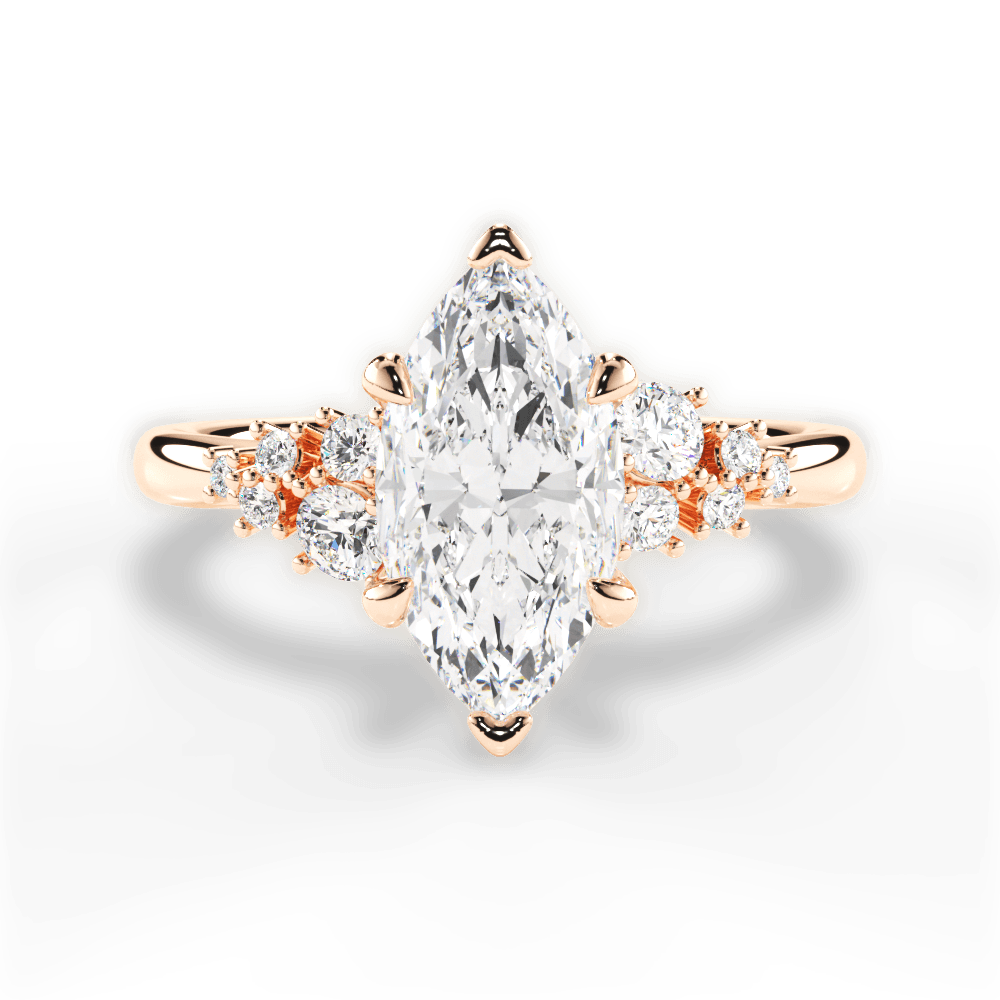 14kt Rose Gold/18kt Rose Gold/marquise/top