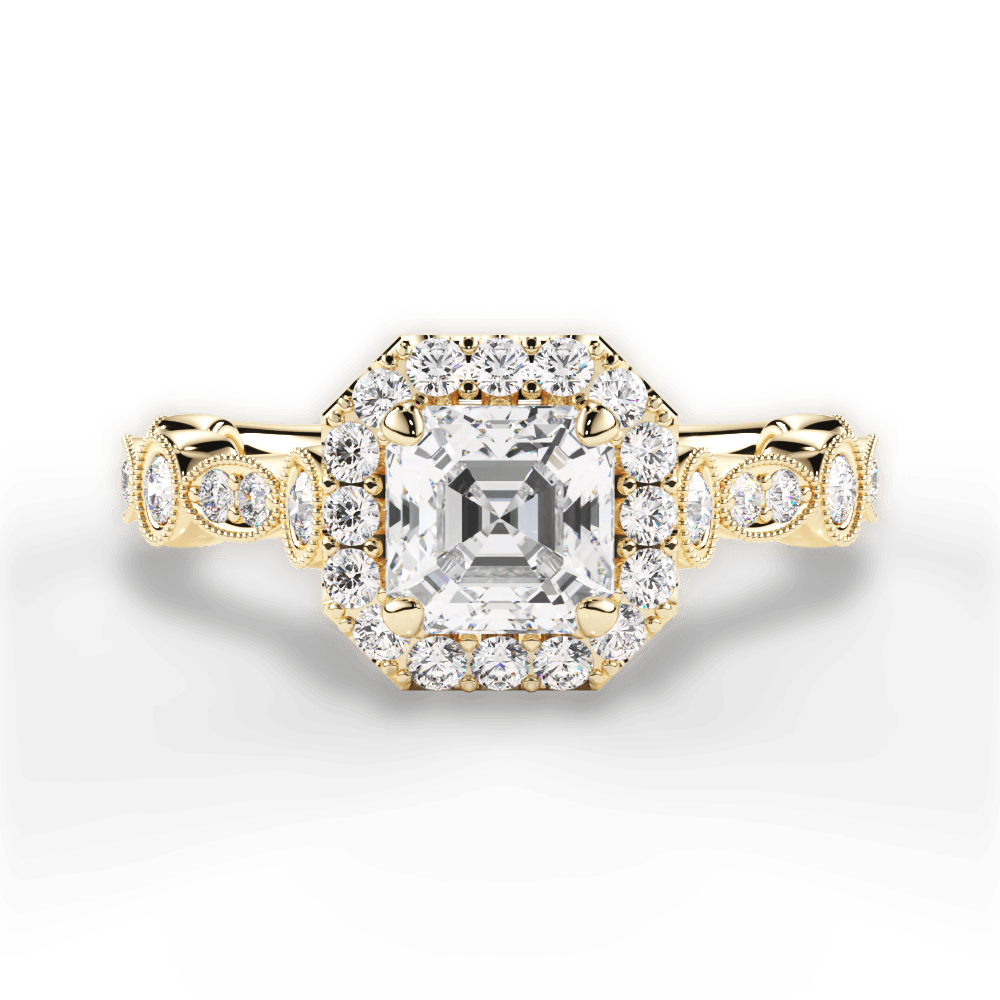 14kt Yellow Gold/18kt Yellow Gold/asscher/top