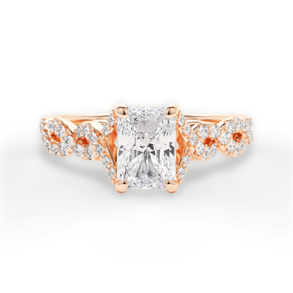 14kt Rose Gold/18kt Rose Gold/radiant/top