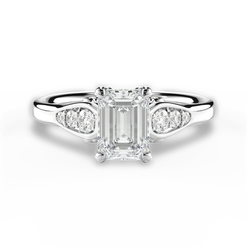 14kt White Gold/18kt White Gold/Platinum/emerald/top