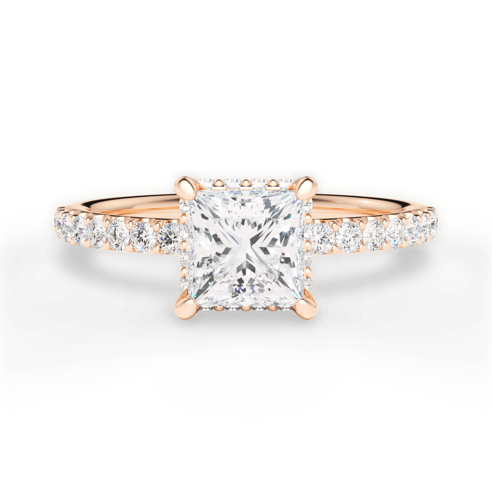 14kt Rose Gold/18kt Rose Gold/princess/top