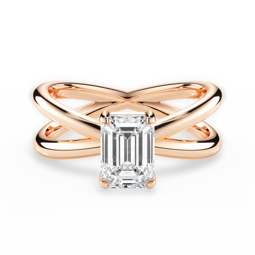 14kt Rose Gold/18kt Rose Gold/emerald/top