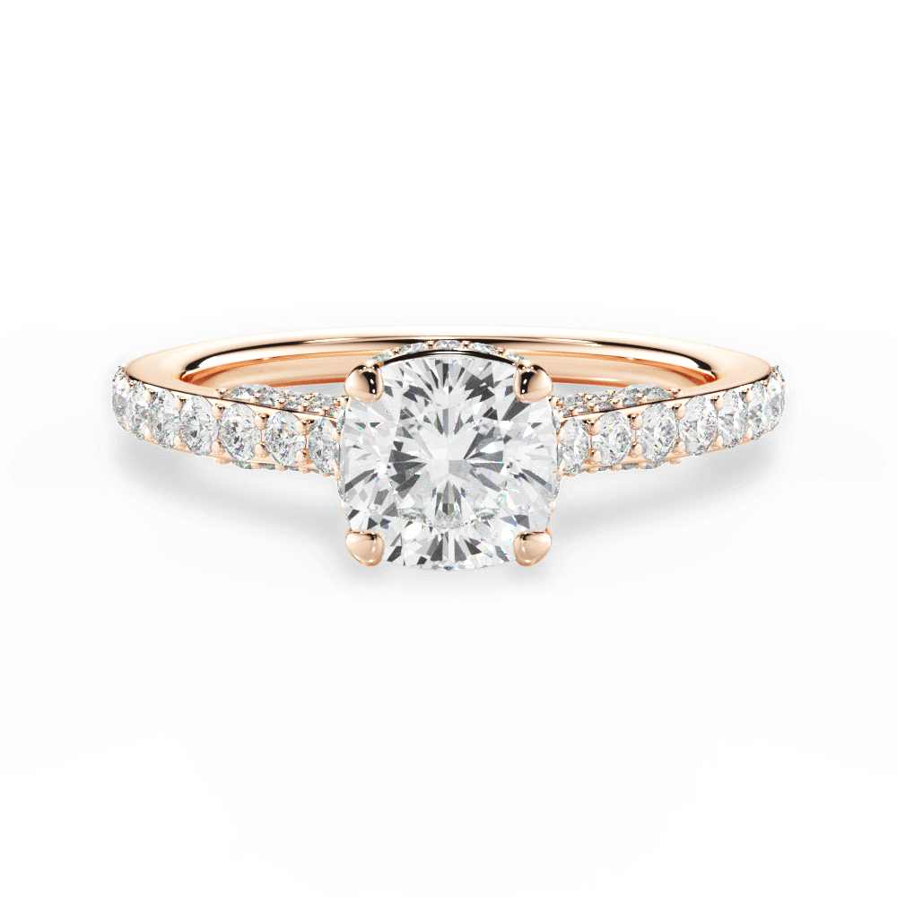 14kt Rose Gold/18kt Rose Gold/cushion/top
