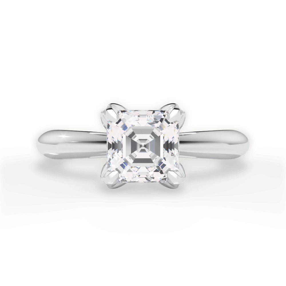 14kt White Gold/18kt White Gold/Platinum/asscher/top
