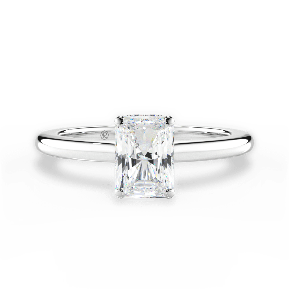 14kt White Gold/18kt White Gold/Platinum/radiant/top