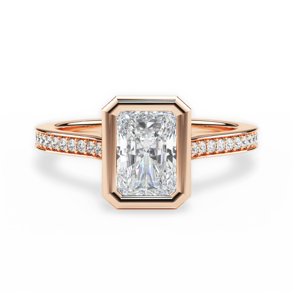 14kt Rose Gold/18kt Rose Gold/radiant/top