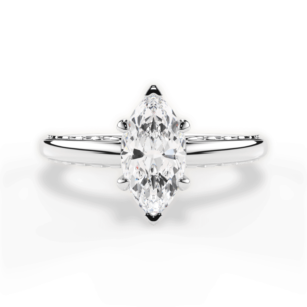 14kt White Gold/18kt White Gold/Platinum/marquise/top