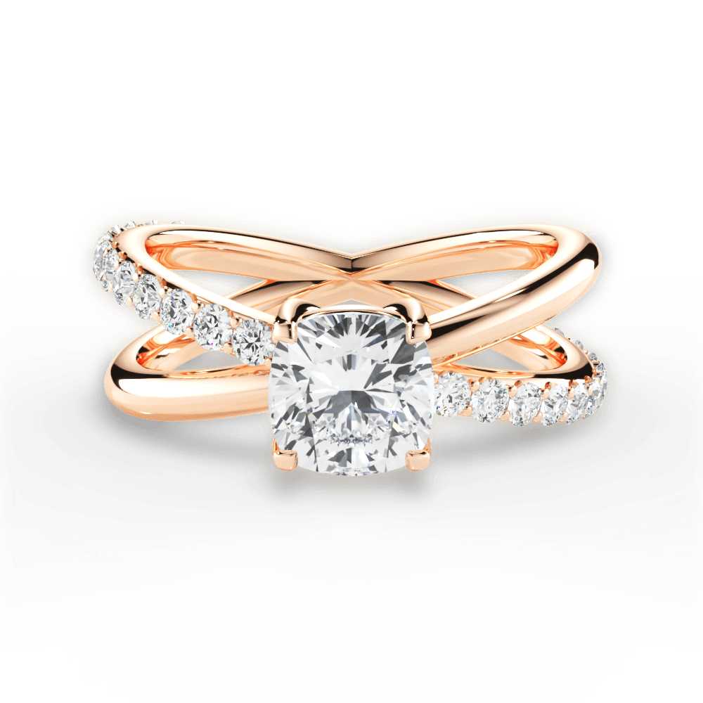 14kt Rose Gold/18kt Rose Gold/cushion/top