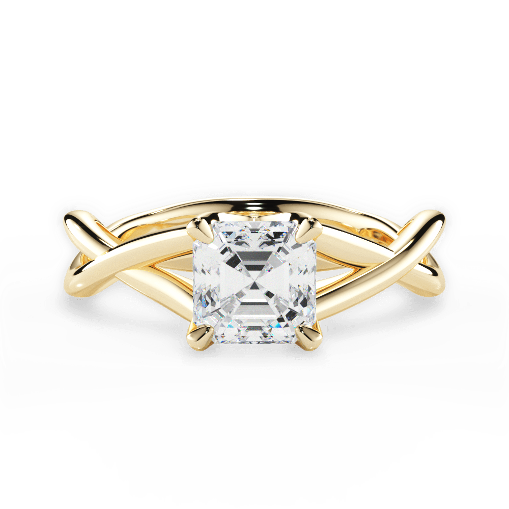 14kt Yellow Gold/18kt Yellow Gold/asscher/top