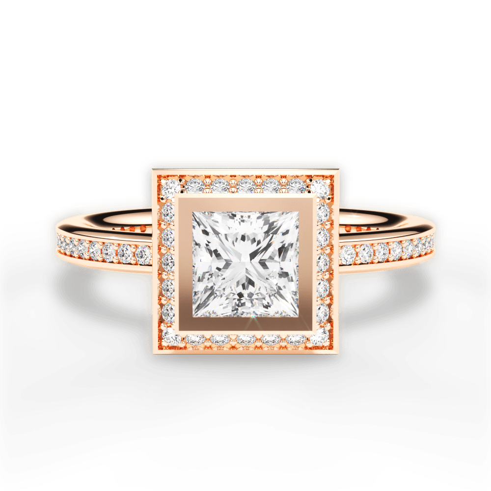 14kt Rose Gold/18kt Rose Gold/princess/top