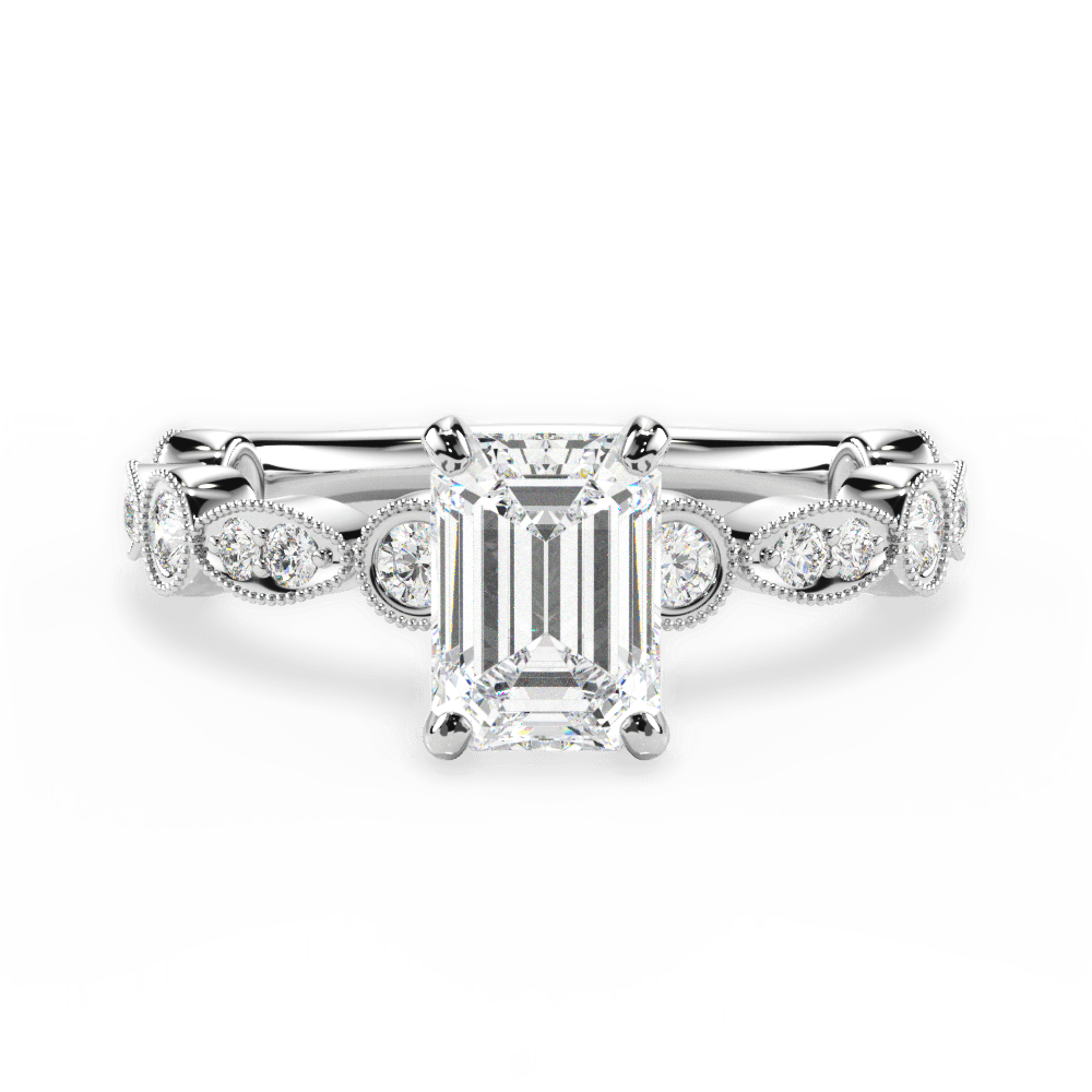 14kt White Gold/18kt White Gold/Platinum/emerald/top