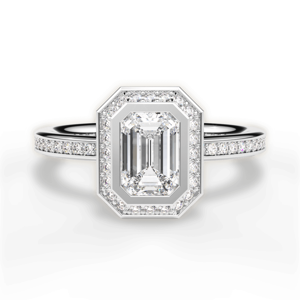 14kt White Gold/18kt White Gold/Platinum/emerald/top