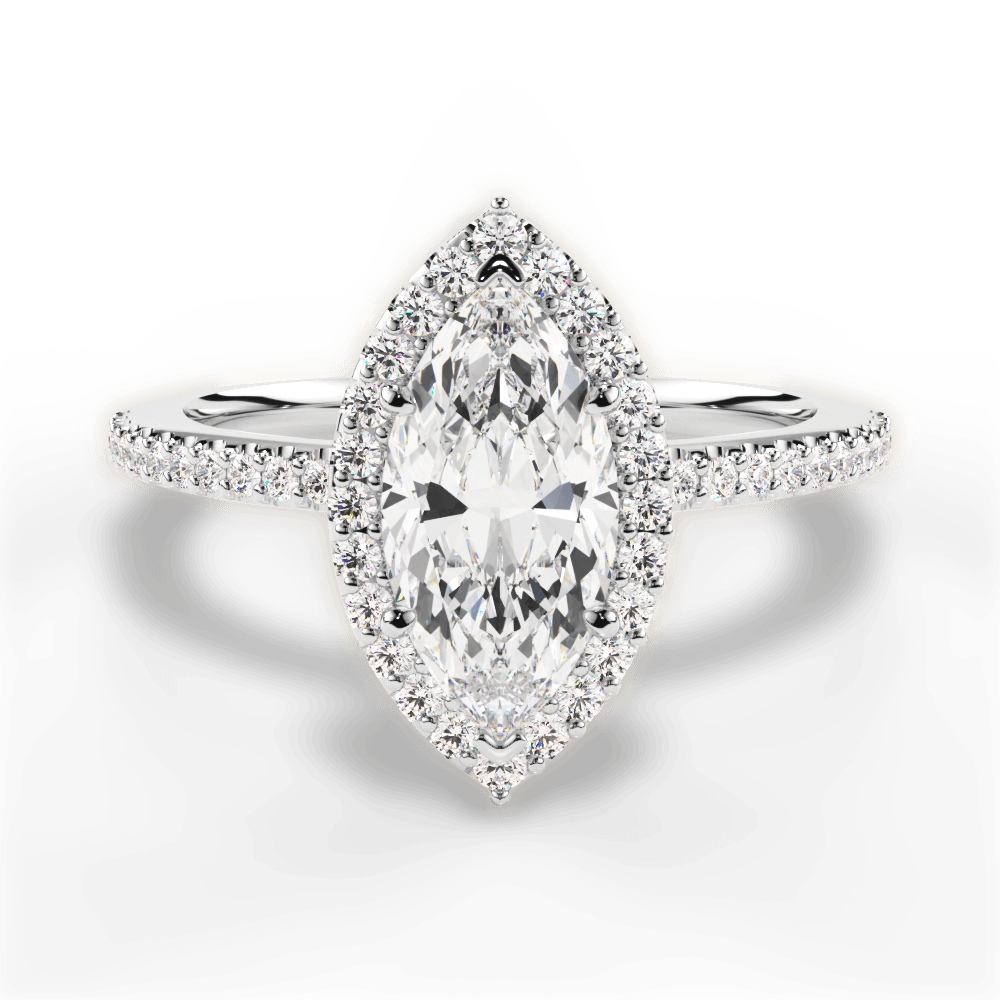 14kt White Gold/18kt White Gold/Platinum/marquise/top