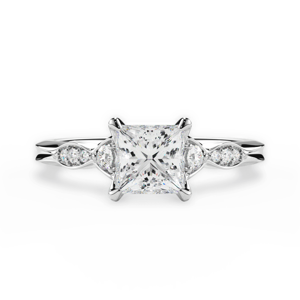 14kt White Gold/18kt White Gold/Platinum/princess/top