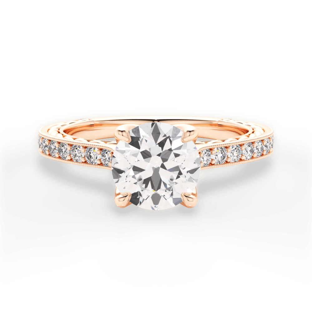 14kt Rose Gold/18kt Rose Gold/round/top