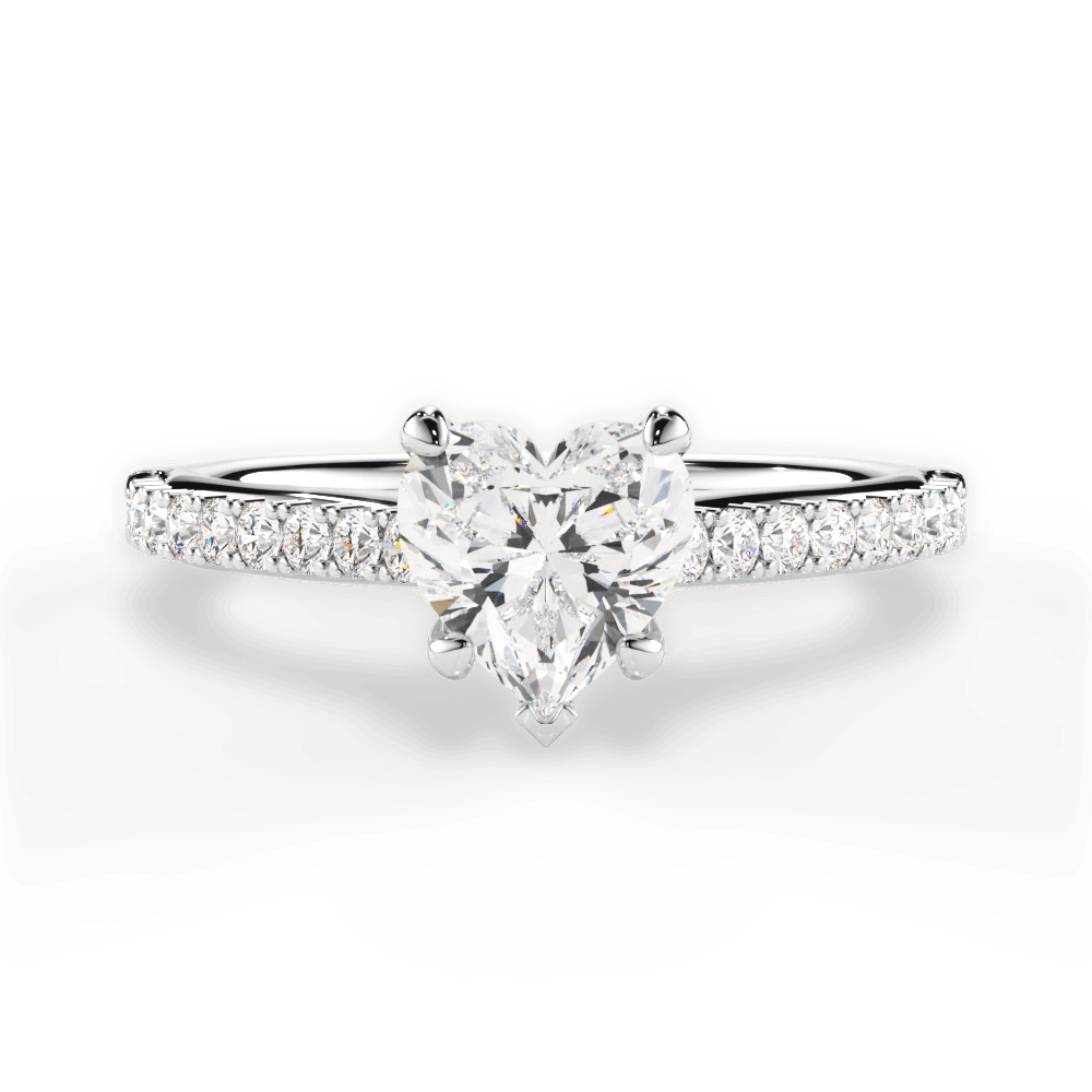 14kt White Gold/18kt White Gold/Platinum/heart/top