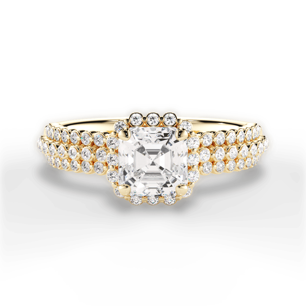 14kt Yellow Gold/18kt Yellow Gold/asscher/top