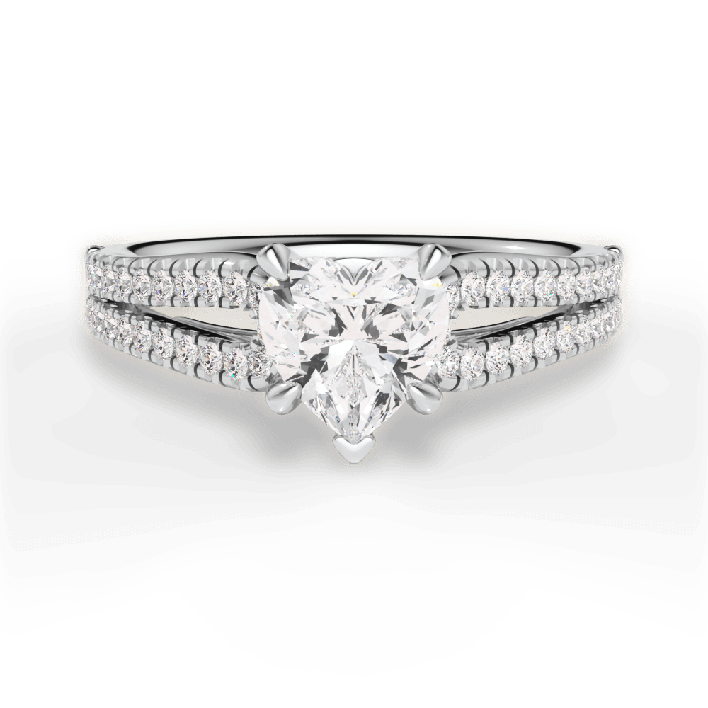 14kt White Gold/18kt White Gold/Platinum/heart/top