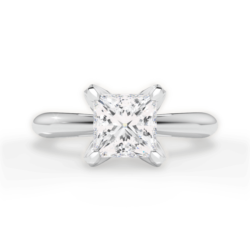 14kt White Gold/18kt White Gold/Platinum/princess/top