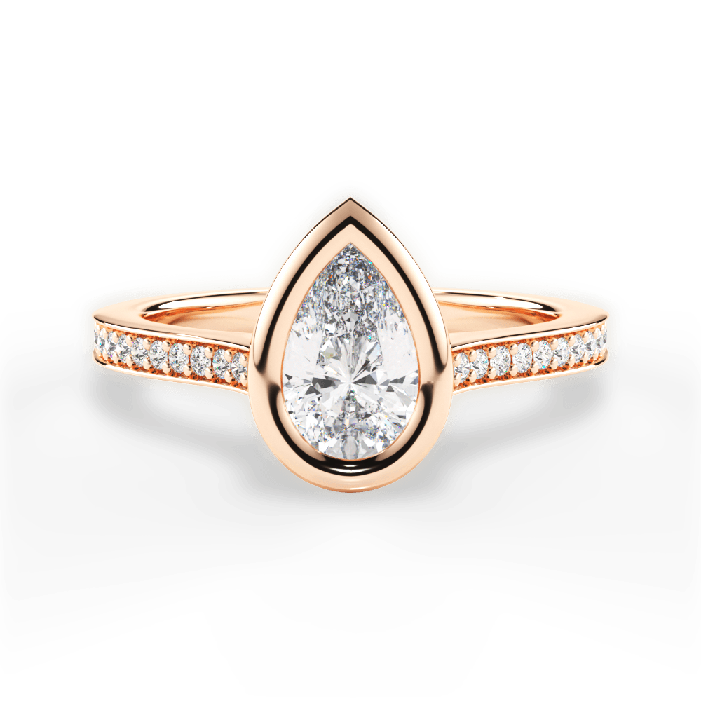 14kt Rose Gold/18kt Rose Gold/pear/top