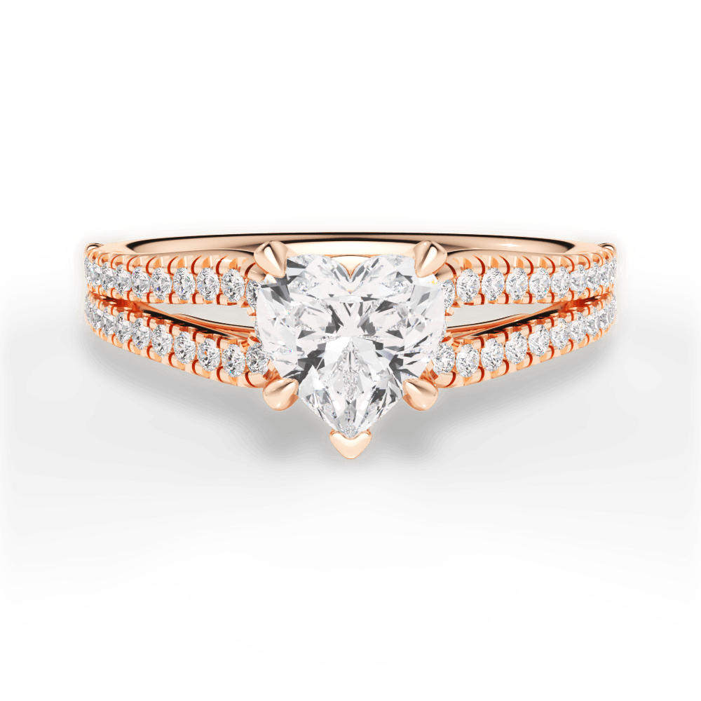 14kt Rose Gold/18kt Rose Gold/heart/top