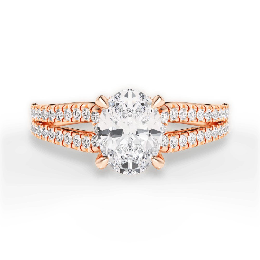 14kt Rose Gold/18kt Rose Gold/oval/top
