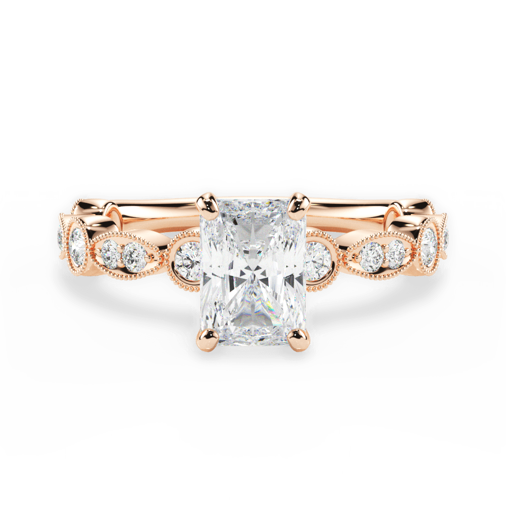 14kt Rose Gold/18kt Rose Gold/radiant/top