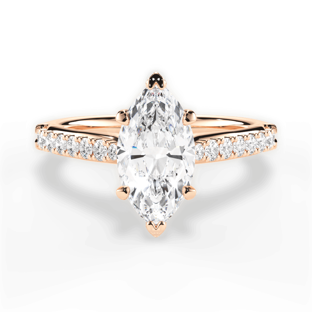 14kt Rose Gold/18kt Rose Gold/marquise/top