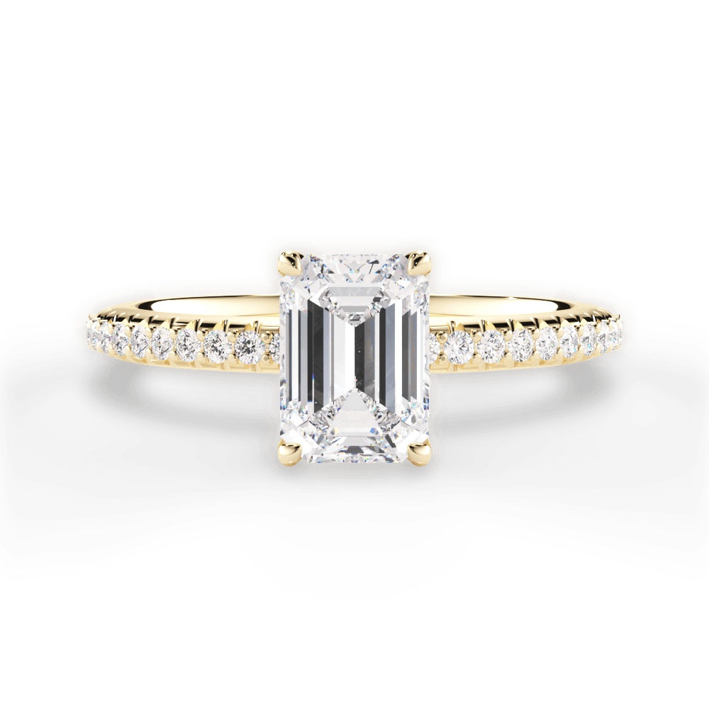 14kt Yellow Gold/18kt Yellow Gold/emerald/top