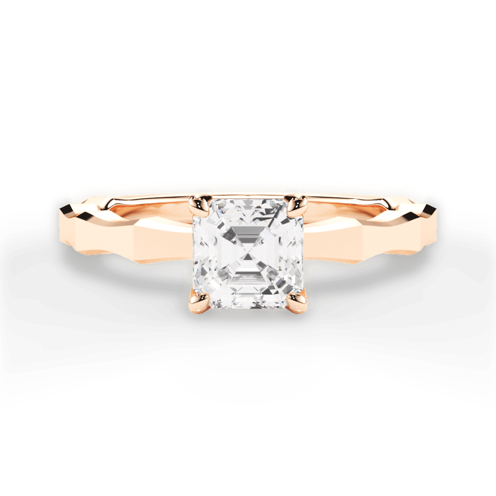 14kt Rose Gold/18kt Rose Gold/asscher/top