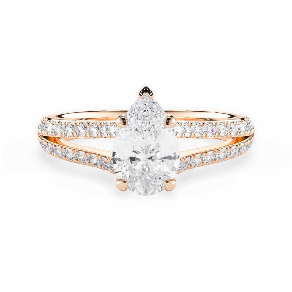 14kt Rose Gold/18kt Rose Gold/pear/top