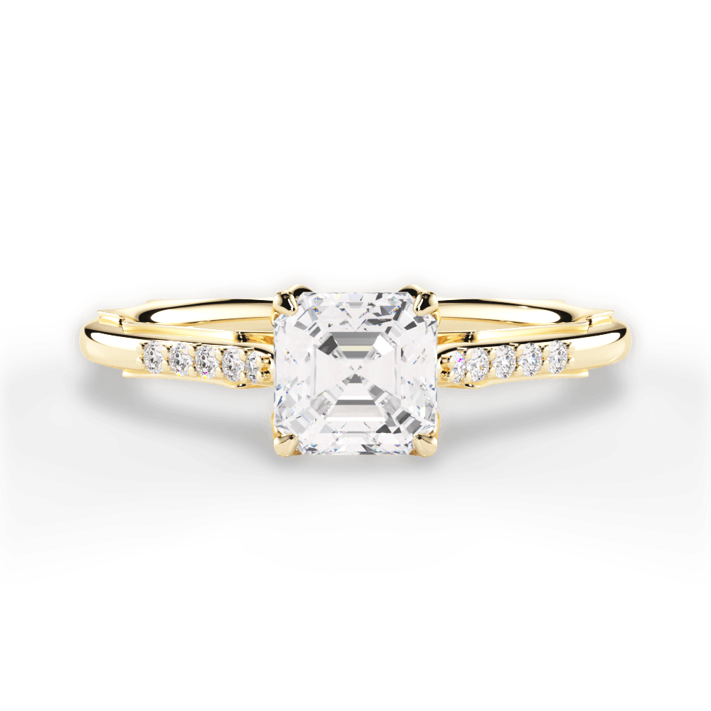 14kt Yellow Gold/18kt Yellow Gold/asscher/top