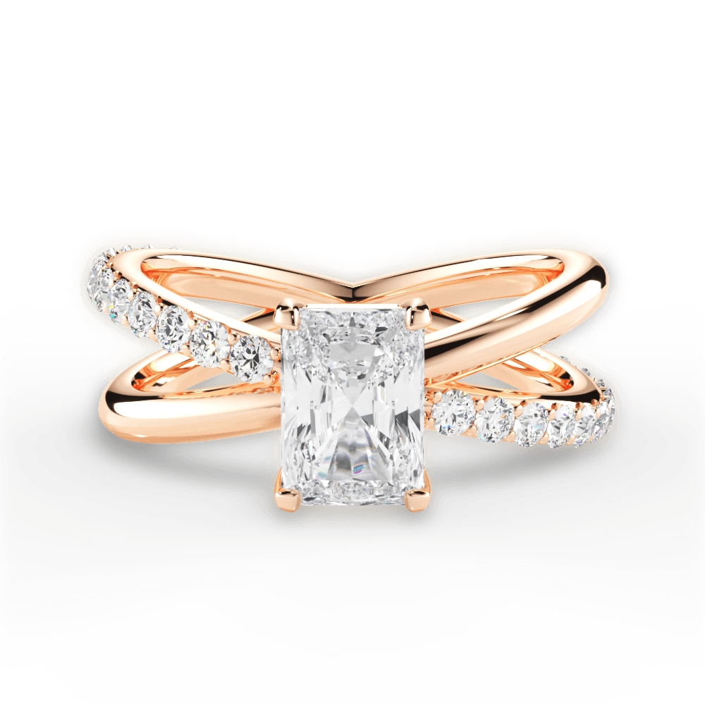 14kt Rose Gold/18kt Rose Gold/radiant/top