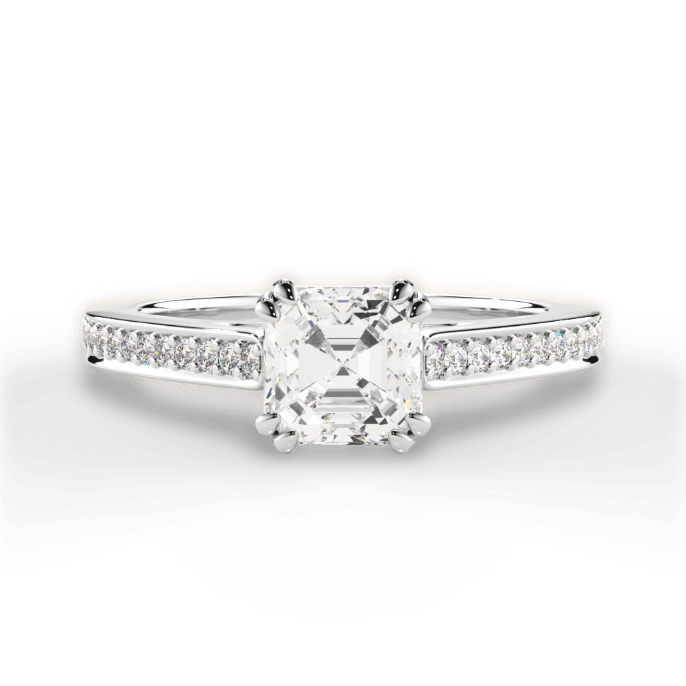 14kt White Gold/18kt White Gold/Platinum/asscher/top