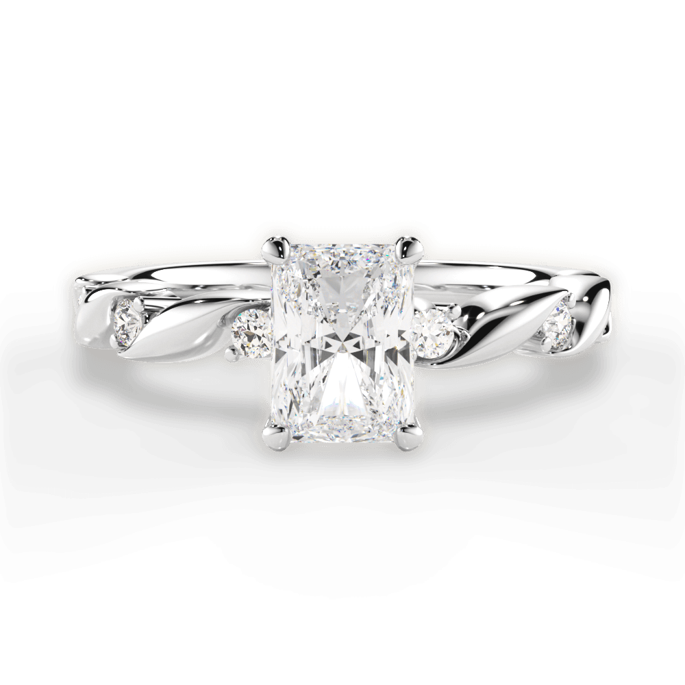 14kt White Gold/18kt White Gold/Platinum/radiant/top