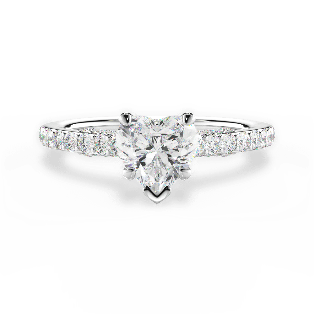 14kt White Gold/18kt White Gold/Platinum/heart/top