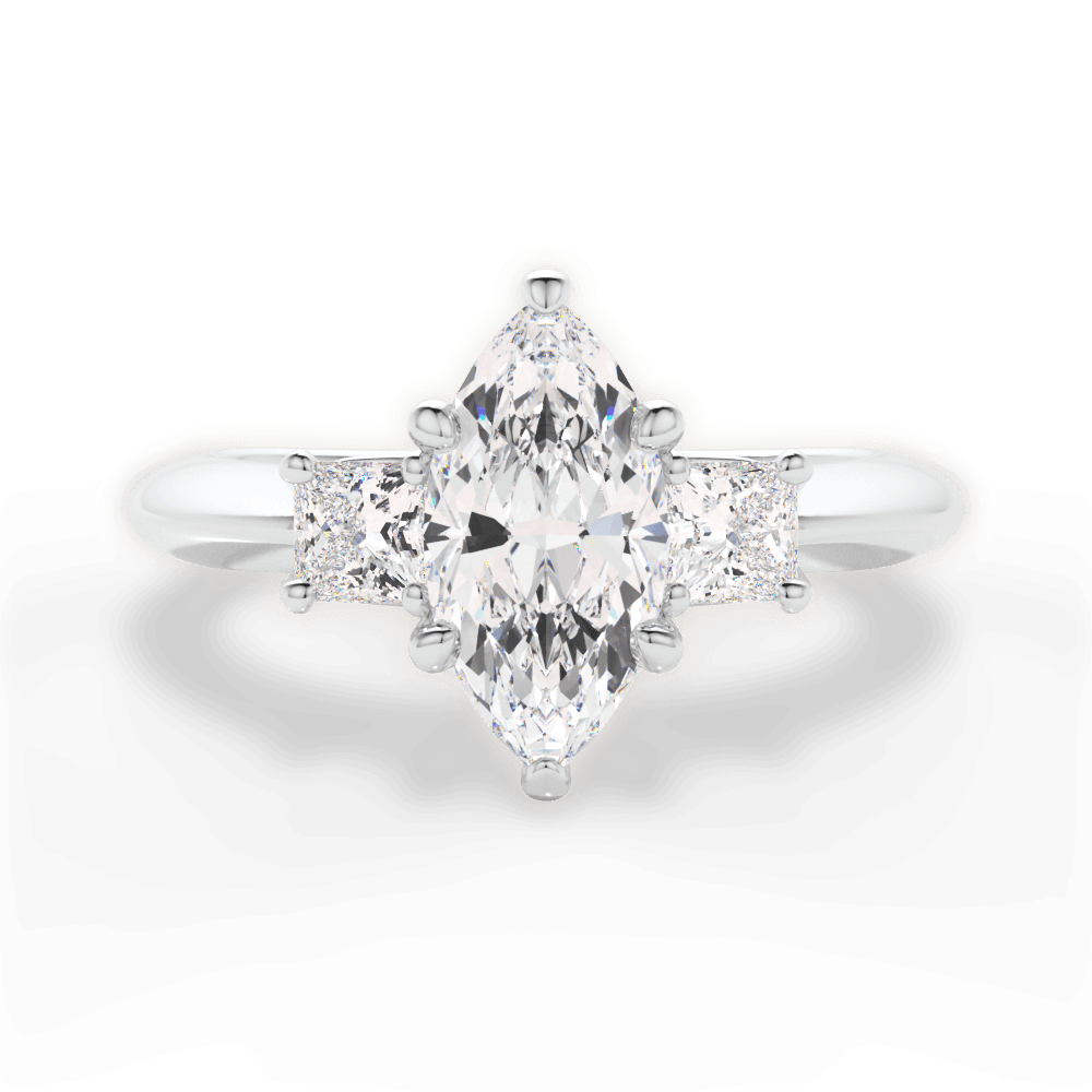 14kt White Gold/18kt White Gold/Platinum/marquise/top