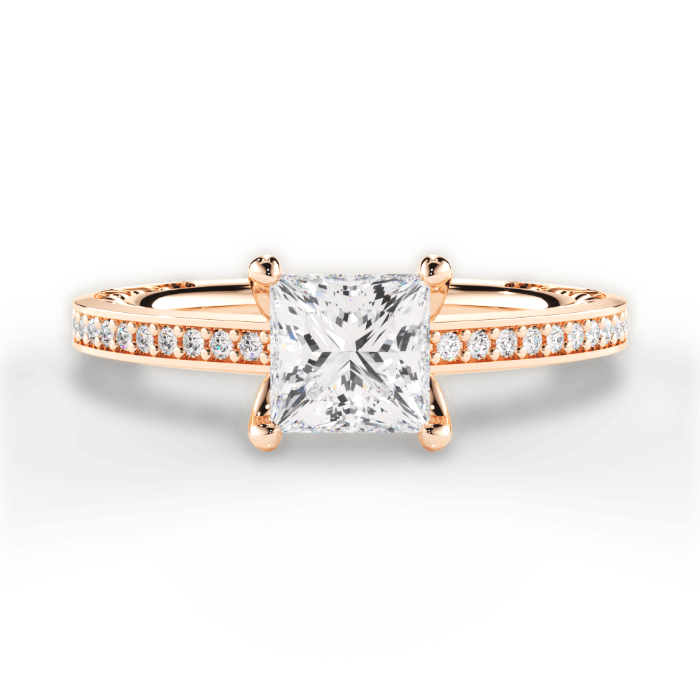 14kt Rose Gold/18kt Rose Gold/princess/top